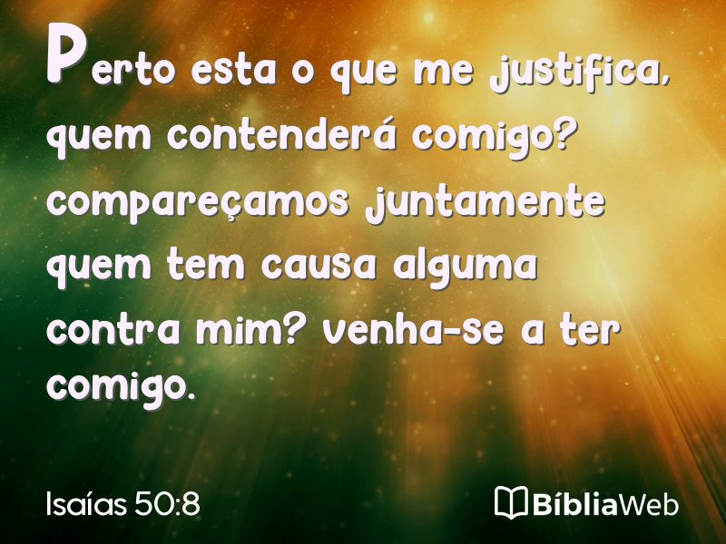 Isaías 50:8 em imagem para compartilhar