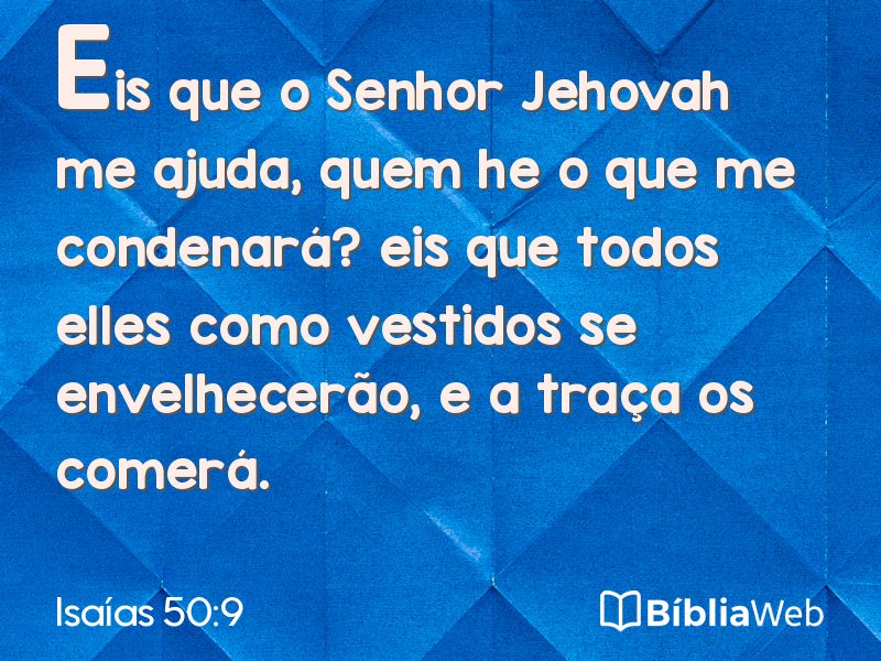 Isaías 50:9 em imagem para compartilhar