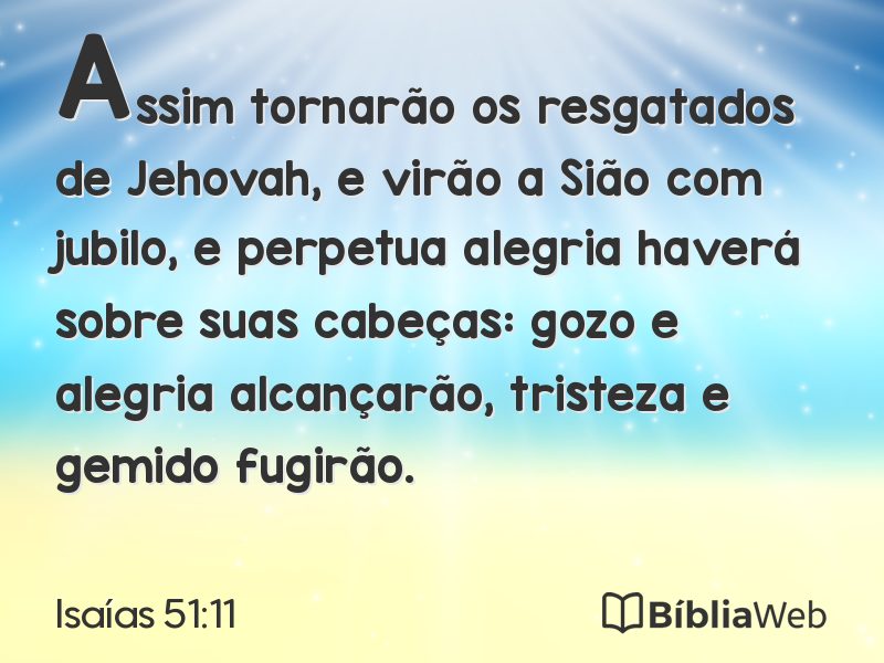 Isaías 51:11 em imagem para compartilhar