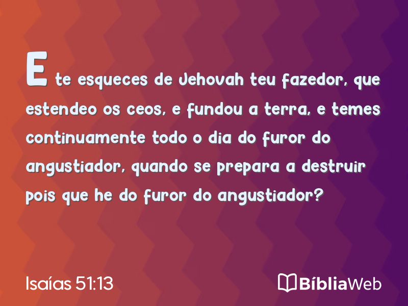 Isaías 51:13 em imagem para compartilhar