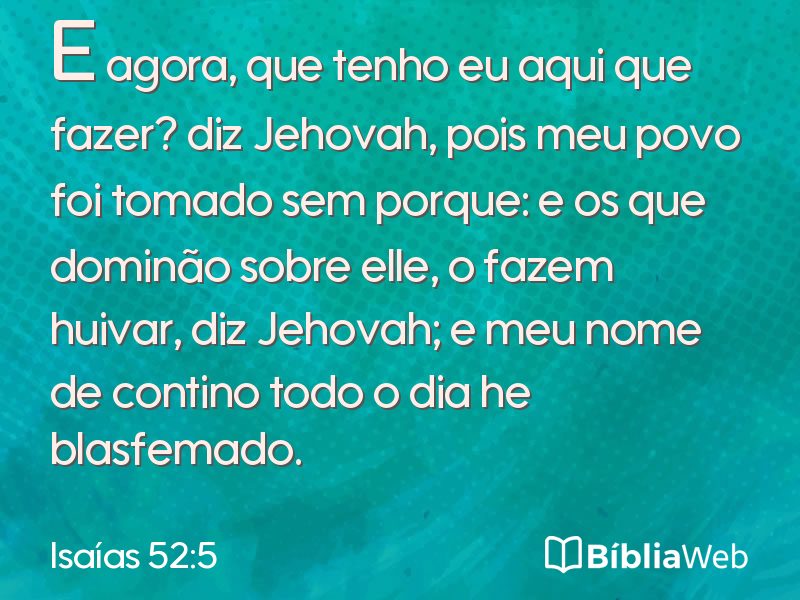 Isaías 52:5 em imagem para compartilhar
