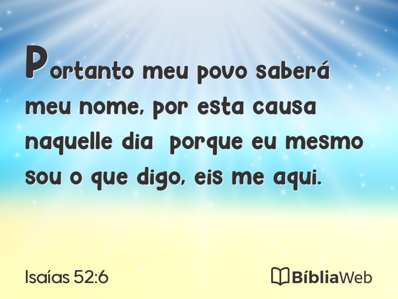 Isaías 52:6 em imagem para compartilhar