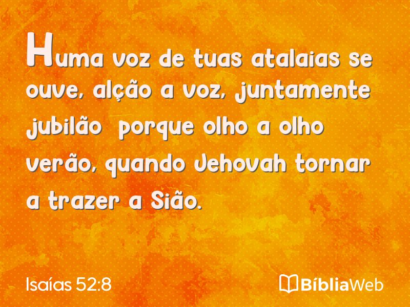 Isaías 52:8 em imagem para compartilhar