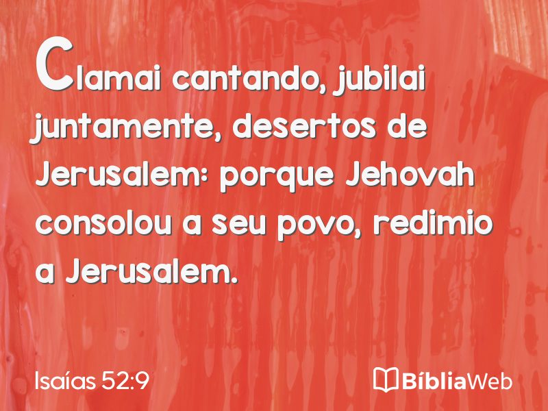 Isaías 52:9 em imagem para compartilhar