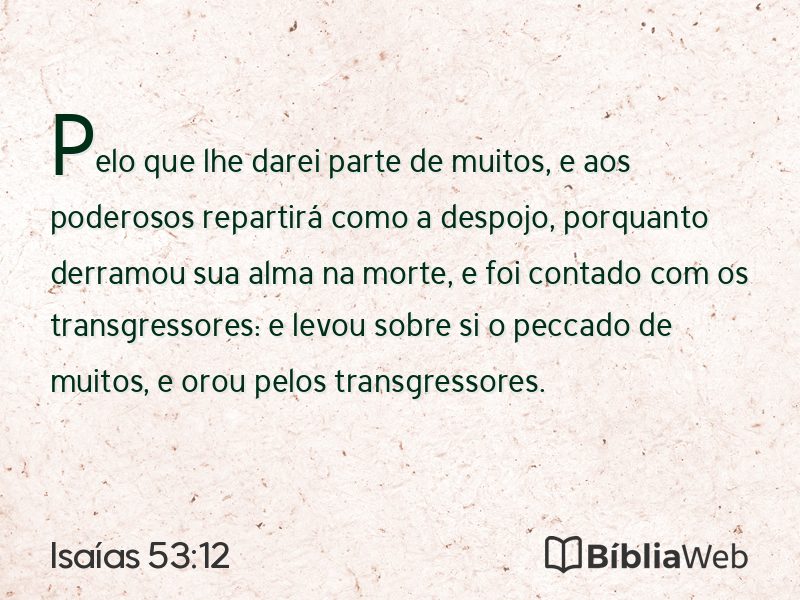 Isaías 53:12 em imagem para compartilhar