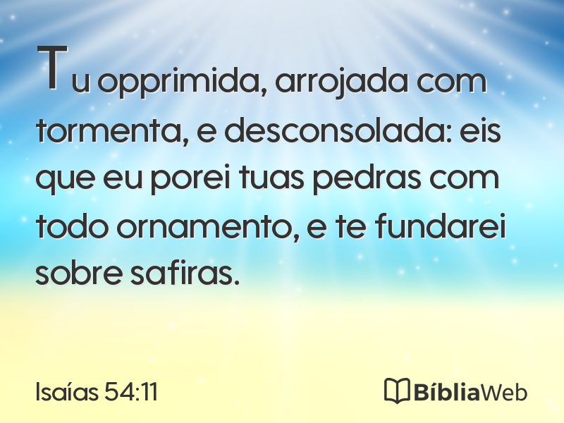 Isaías 54:11 em imagem para compartilhar