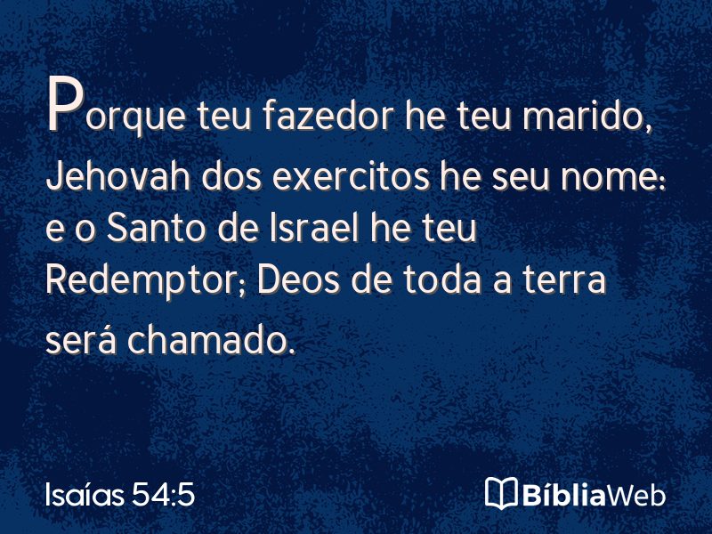 Isaías 54:5 em imagem para compartilhar