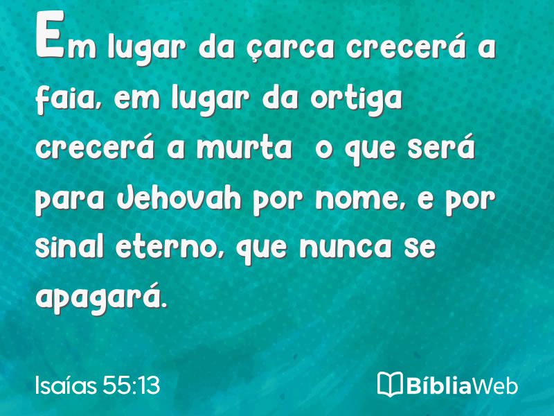 Isaías 55:13 em imagem para compartilhar