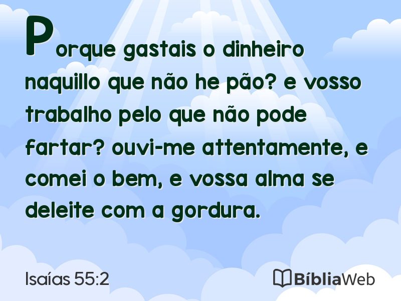 Isaías 55:2 em imagem para compartilhar