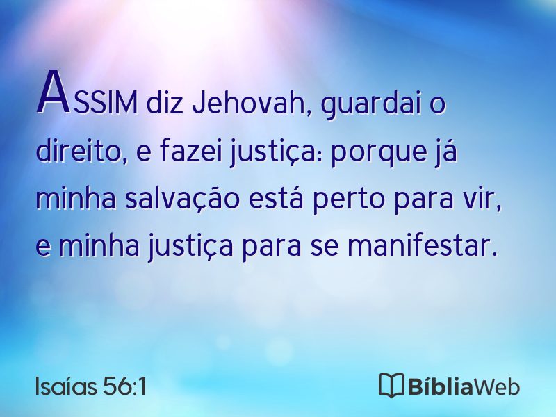 Isaías 56:1 em imagem para compartilhar