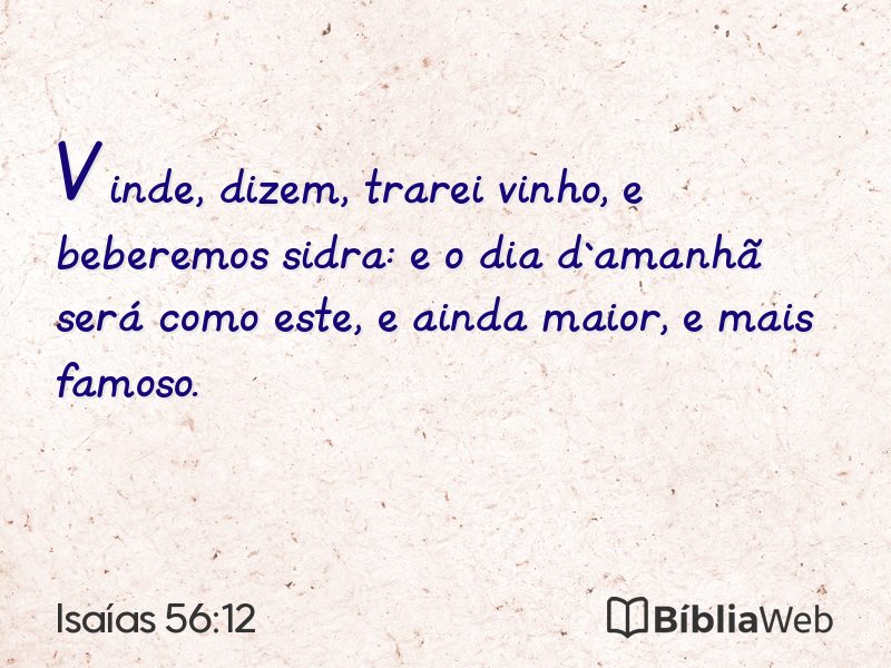 Isaías 56:12 em imagem para compartilhar