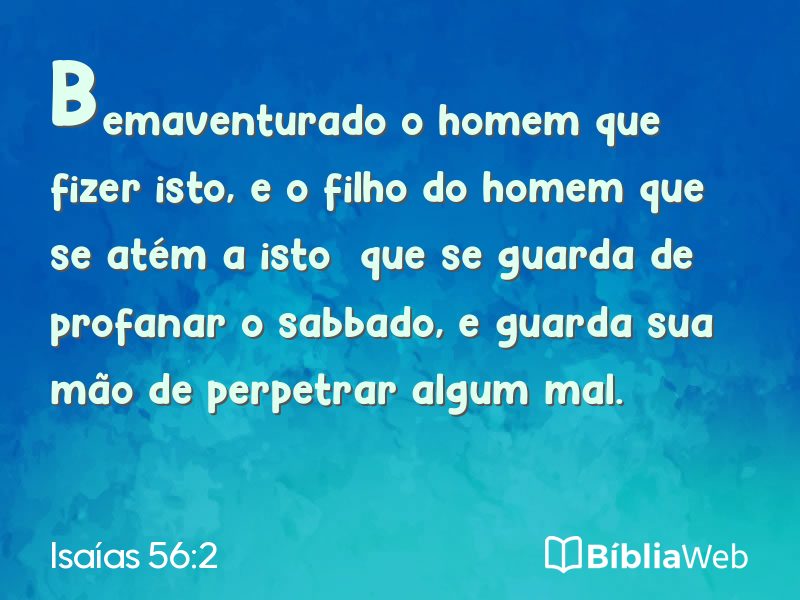 Isaías 56:2 em imagem para compartilhar