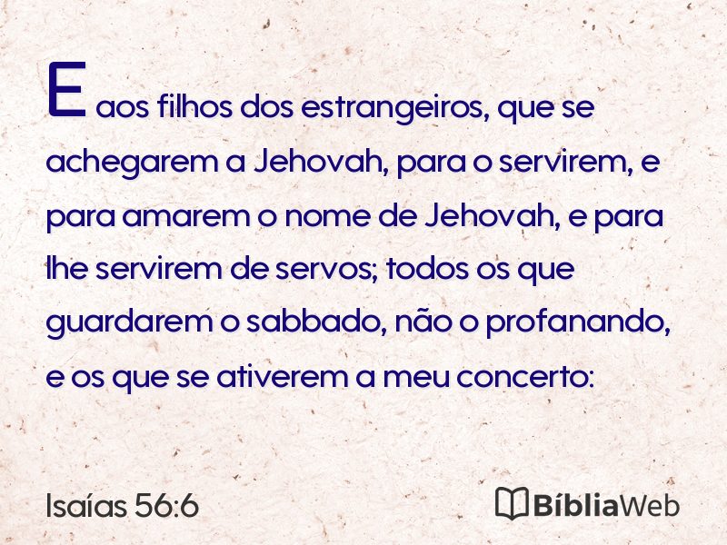 Isaías 56:6 em imagem para compartilhar