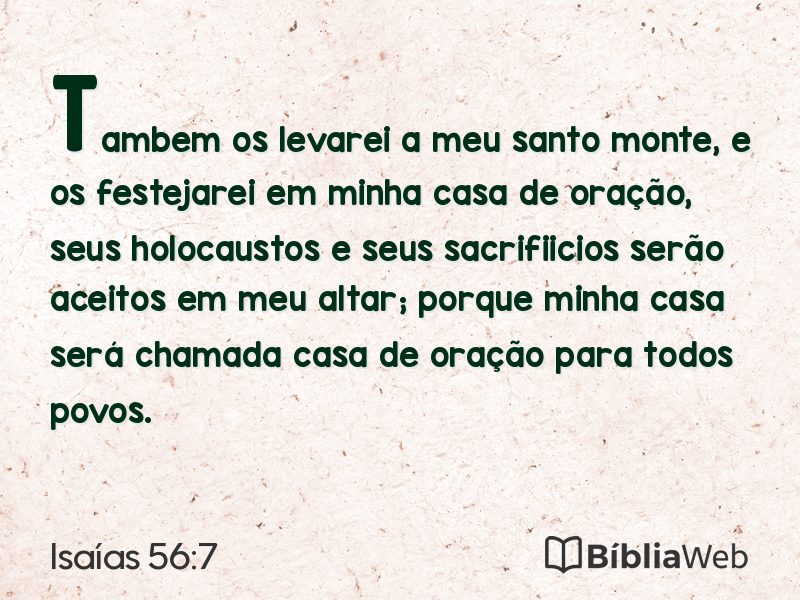Isaías 56:7 em imagem para compartilhar