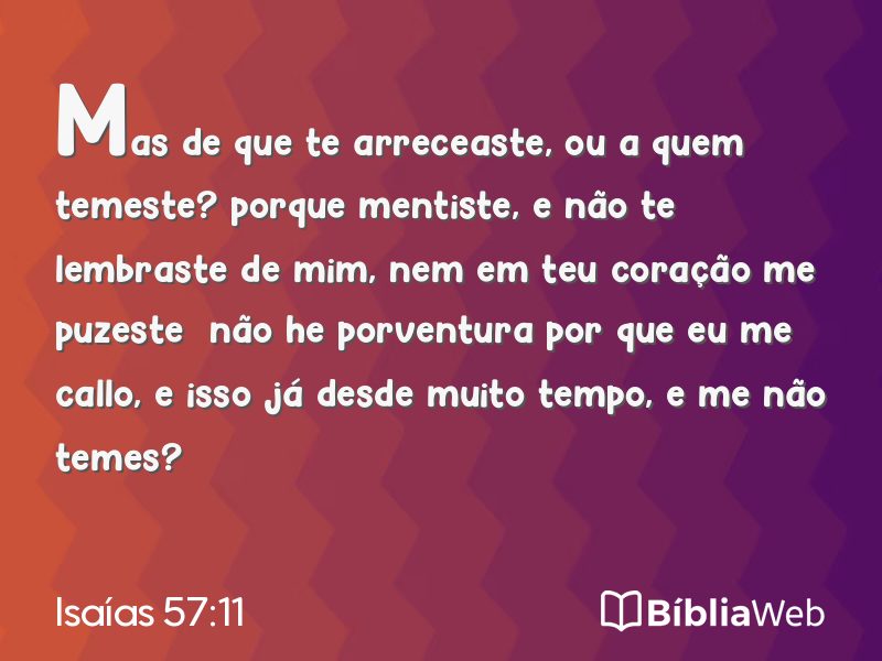 Isaías 57:11 em imagem para compartilhar