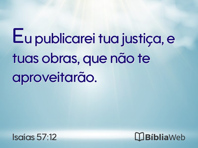 Isaías 57:12 em imagem para compartilhar
