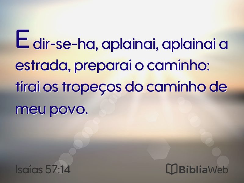 Isaías 57:14 em imagem para compartilhar