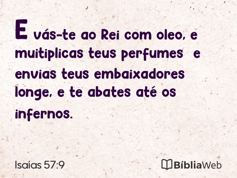 Isaías 57:9 em imagem para compartilhar