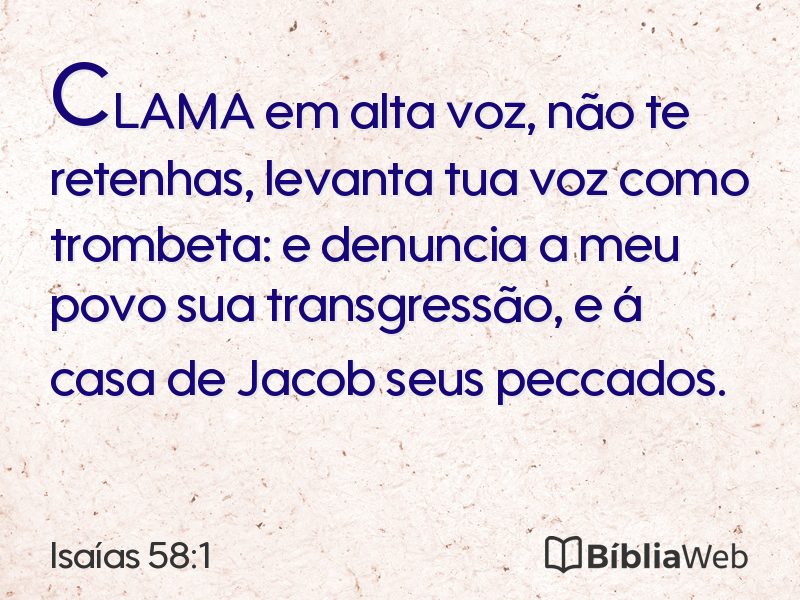 Isaías 58:1 em imagem para compartilhar