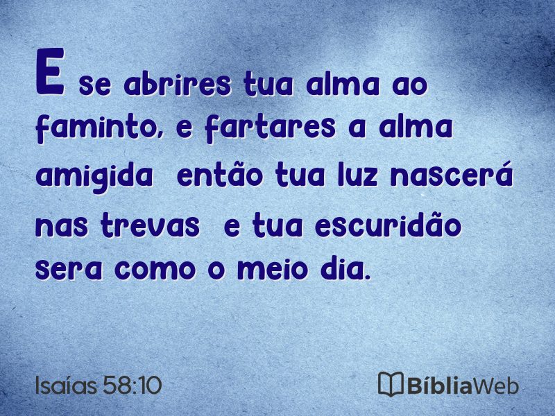 Isaías 58:10 em imagem para compartilhar
