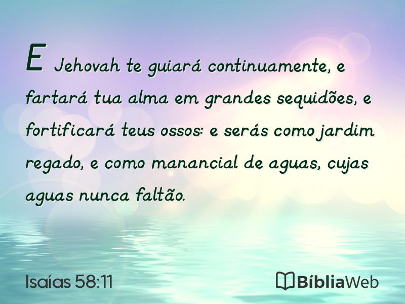 Isaías 58:11 em imagem para compartilhar