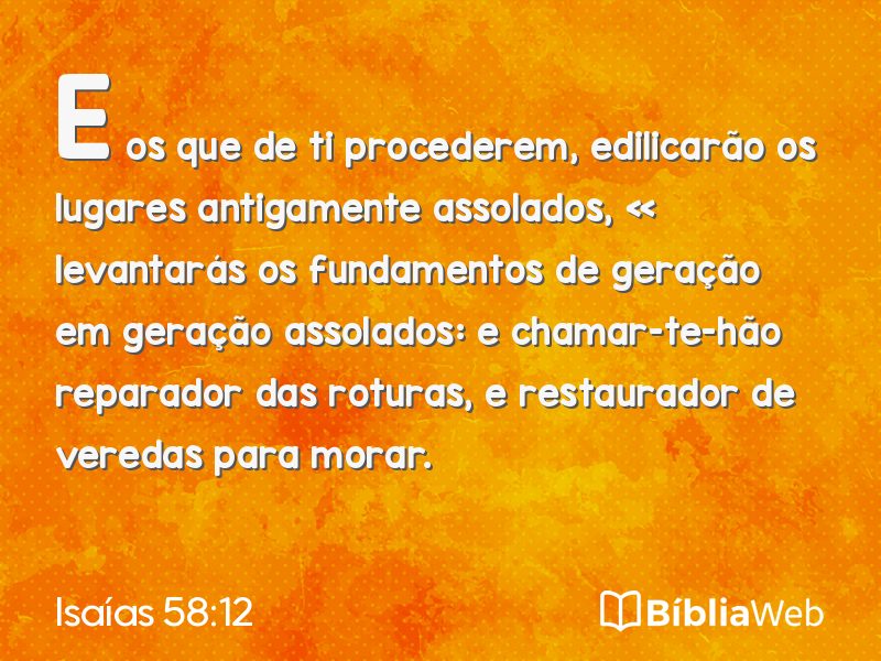 Isaías 58:12 em imagem para compartilhar