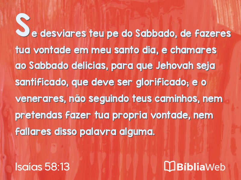 Isaías 58:13 em imagem para compartilhar