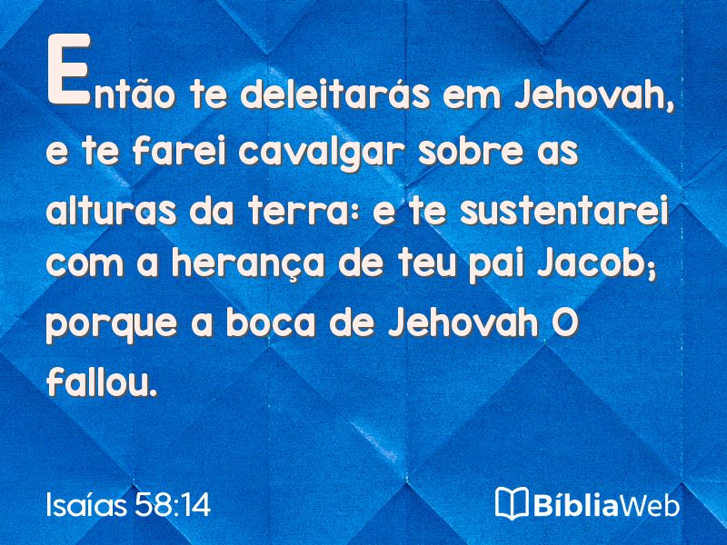 Isaías 58:14 em imagem para compartilhar