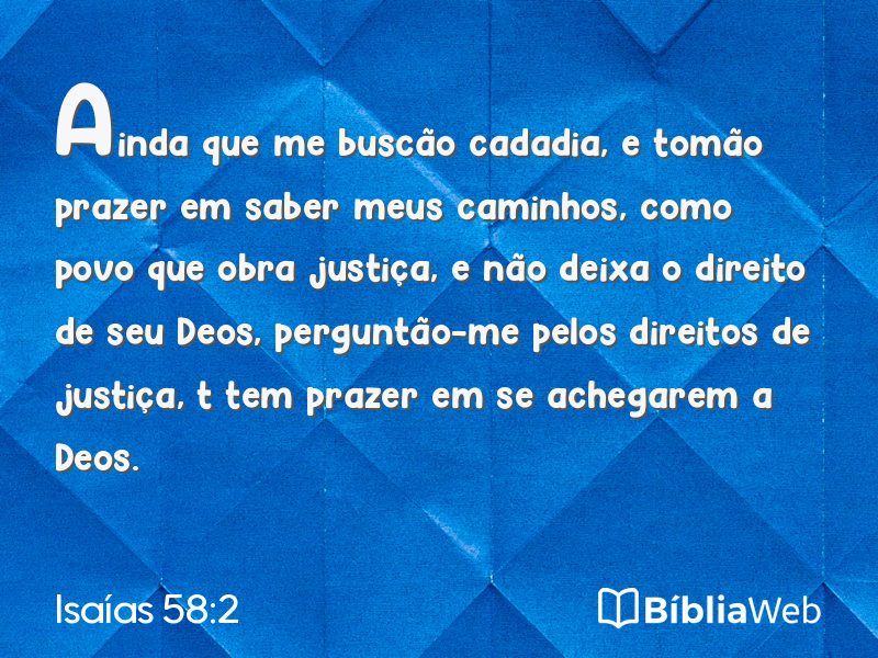 Isaías 58:2 em imagem para compartilhar