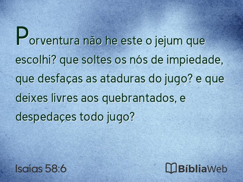 Isaías 58:6 em imagem para compartilhar