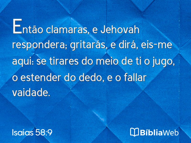 Isaías 58:9 em imagem para compartilhar