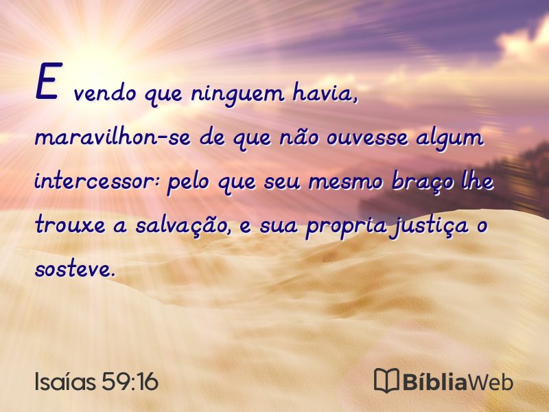 Isaías 59:16 em imagem para compartilhar