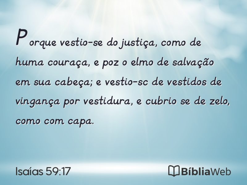 Isaías 59:17 em imagem para compartilhar