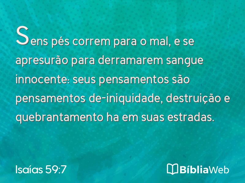 Isaías 59:7 em imagem para compartilhar
