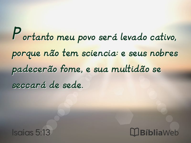 Isaías 5:13 em imagem para compartilhar