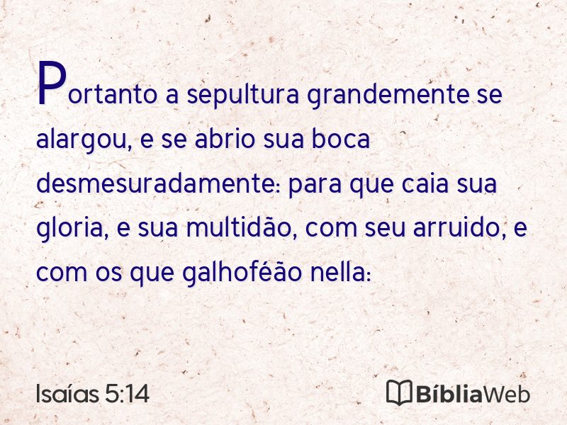 Isaías 5:14 em imagem para compartilhar