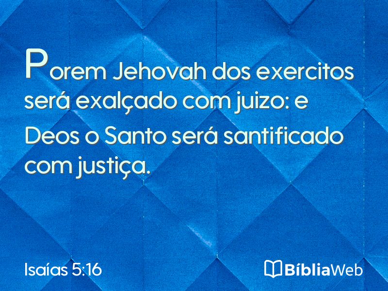 Isaías 5:16 em imagem para compartilhar