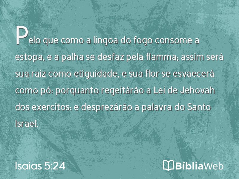 Isaías 5:24 em imagem para compartilhar
