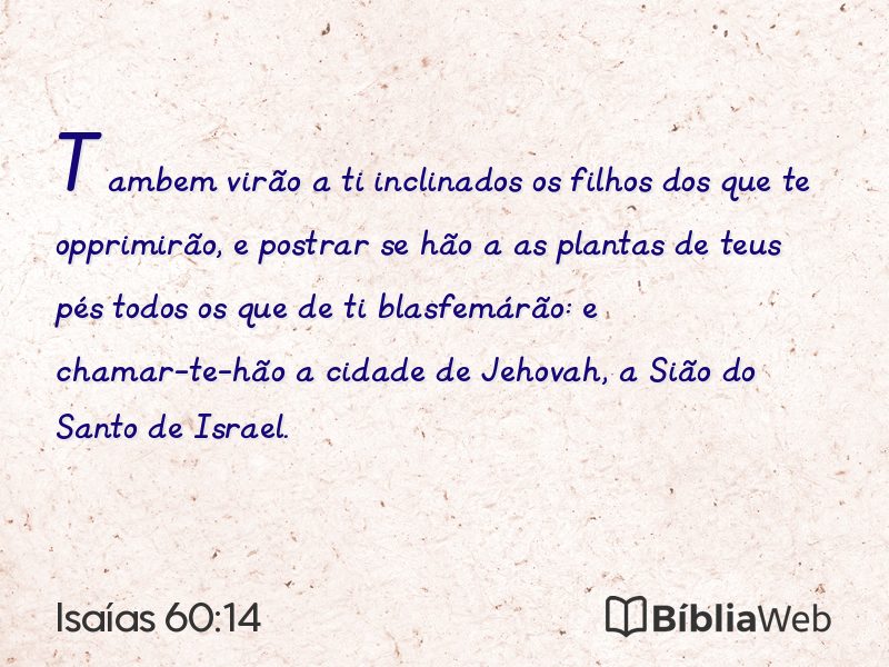Isaías 60:14 em imagem para compartilhar
