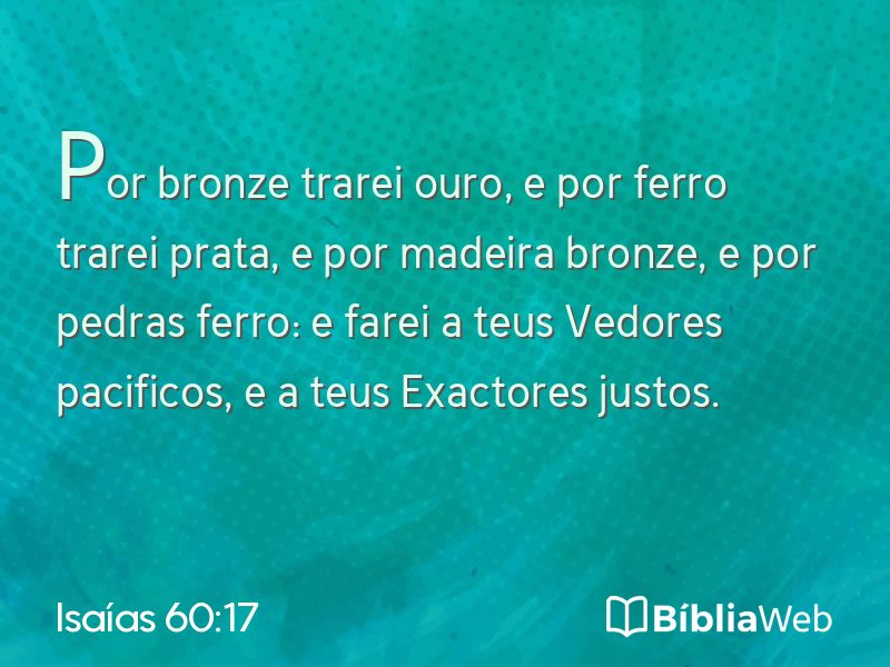 Isaías 60:17 em imagem para compartilhar