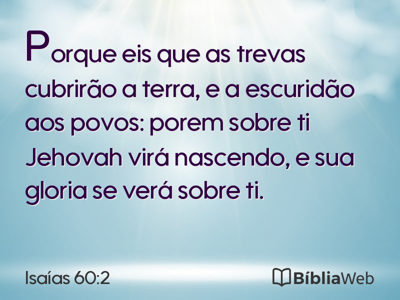 Isaías 60:2 em imagem para compartilhar