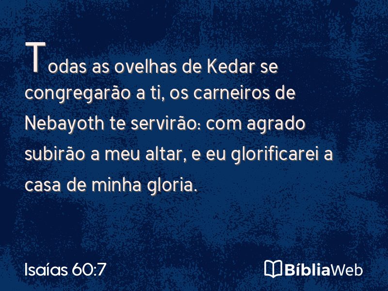 Isaías 60:7 em imagem para compartilhar