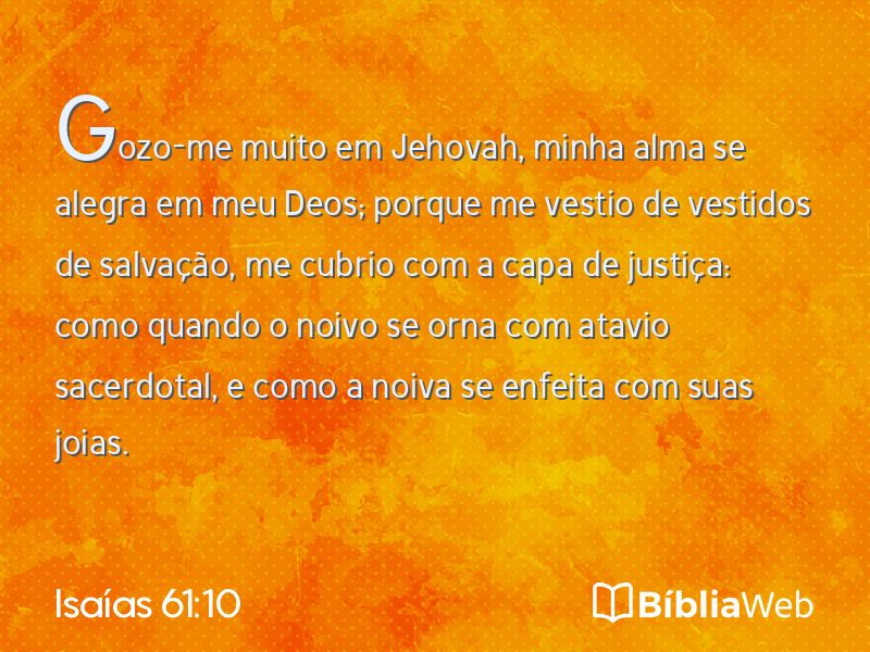 Isaías 61:10 em imagem para compartilhar