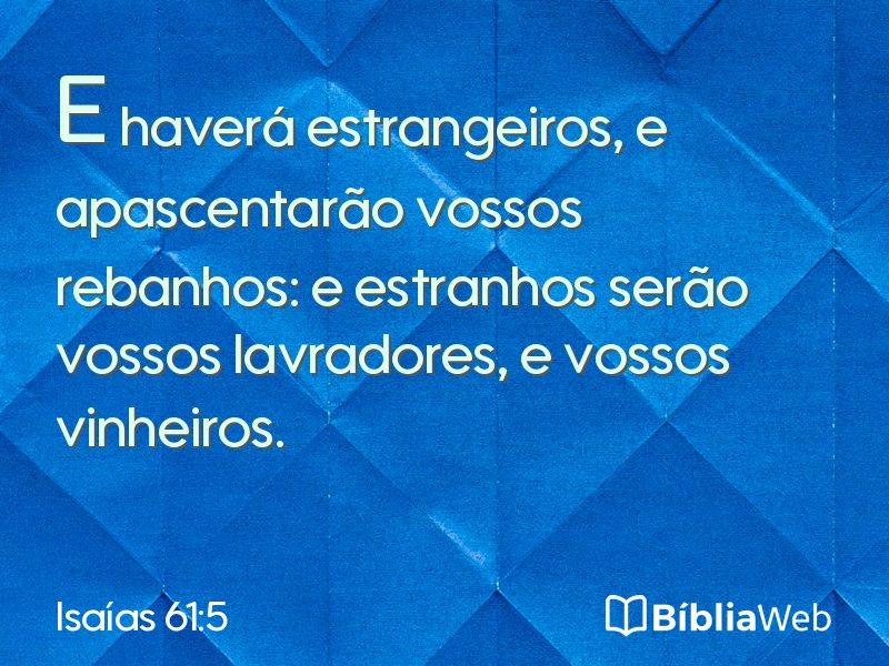 Isaías 61:5 em imagem para compartilhar