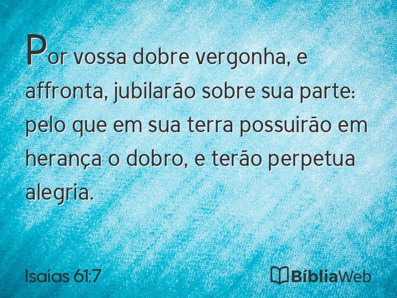 Isaías 61:7 em imagem para compartilhar