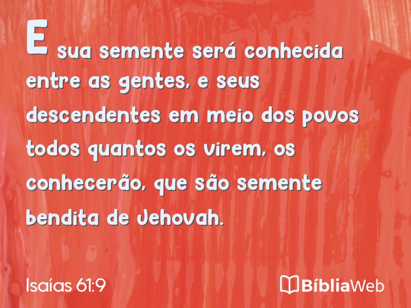 Isaías 61:9 em imagem para compartilhar
