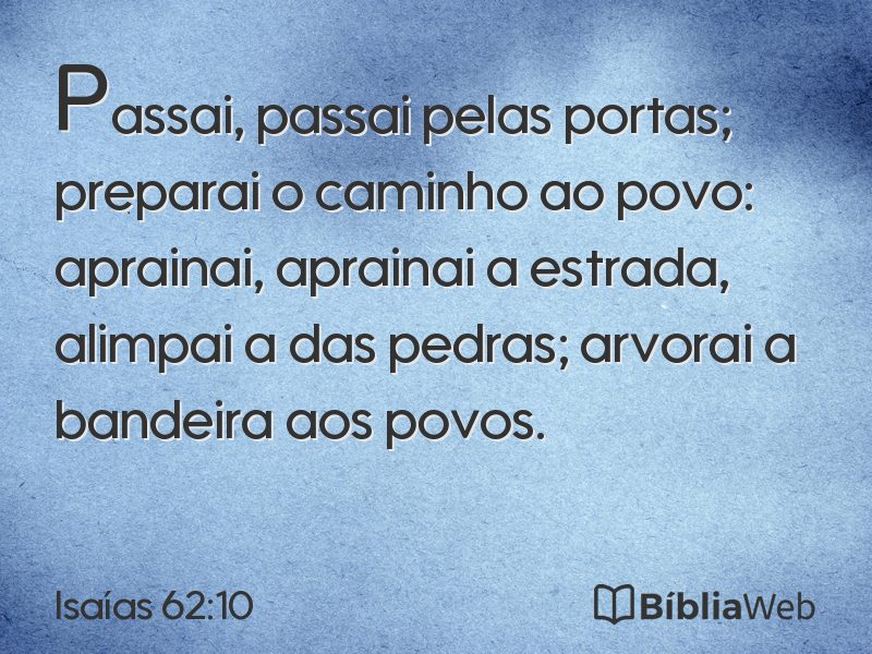 Isaías 62:10 em imagem para compartilhar