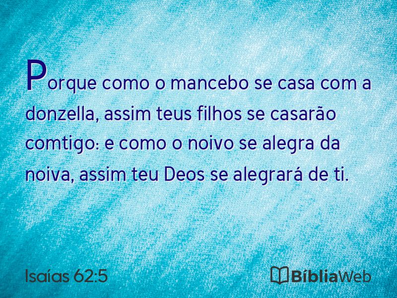 Isaías 62:5 em imagem para compartilhar
