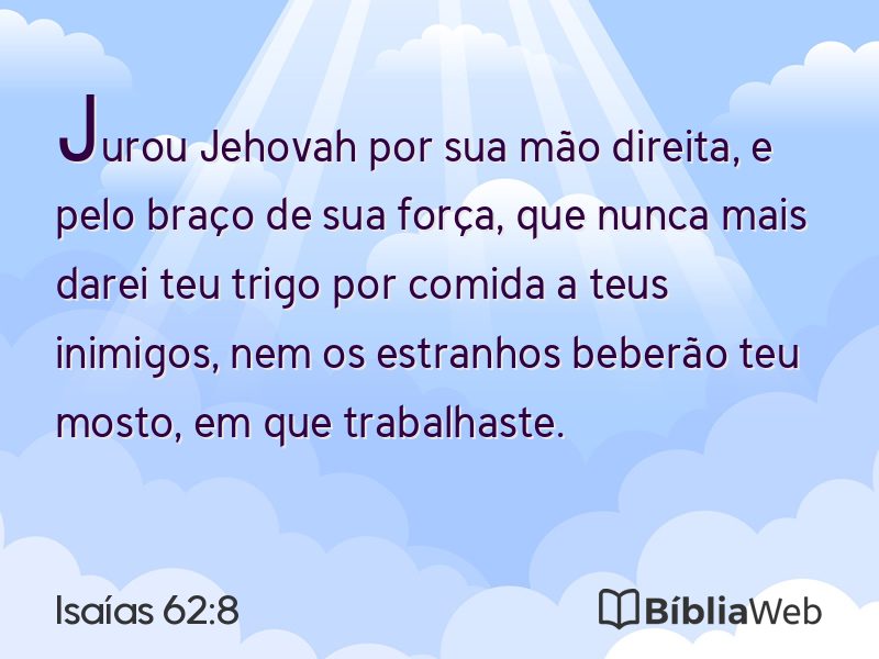 Isaías 62:8 em imagem para compartilhar