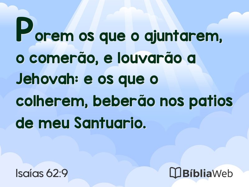 Isaías 62:9 em imagem para compartilhar